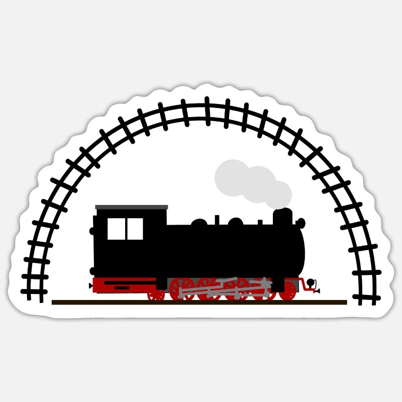 Dampflok Schiene Eisenbahn Sticker Größe S (10 x 10 cm)