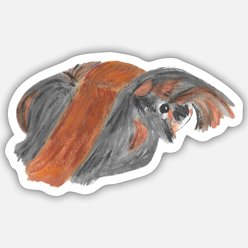 Cochon d'inde péruvien - Sticker taille S (10 x 10 cm) - blanc mat