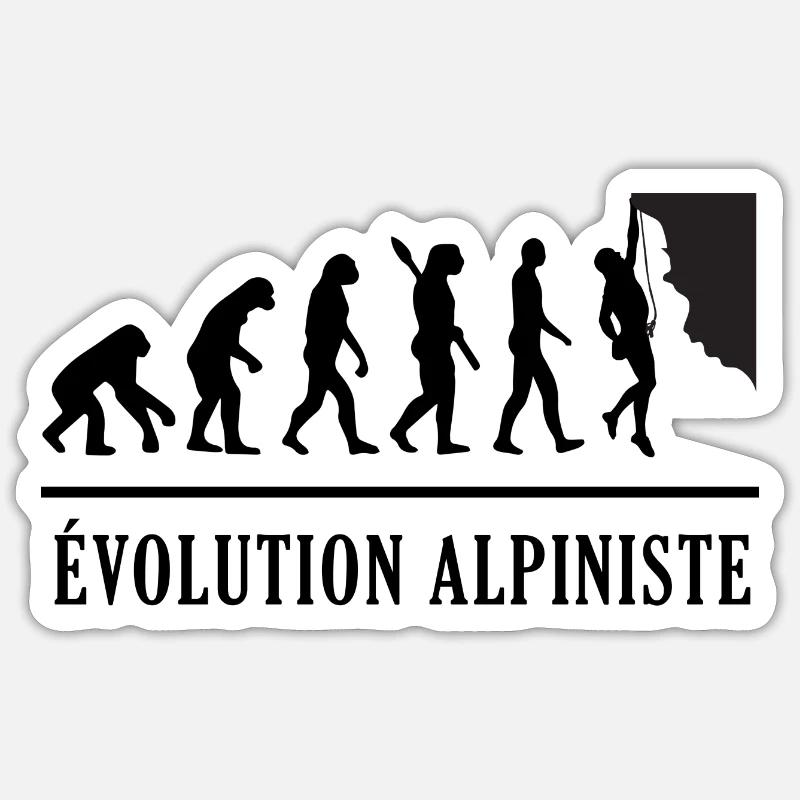 Évolution Alpinisme - Evolution Alpiniste - Sticker taille S (10 x 10 cm) - blanc mat