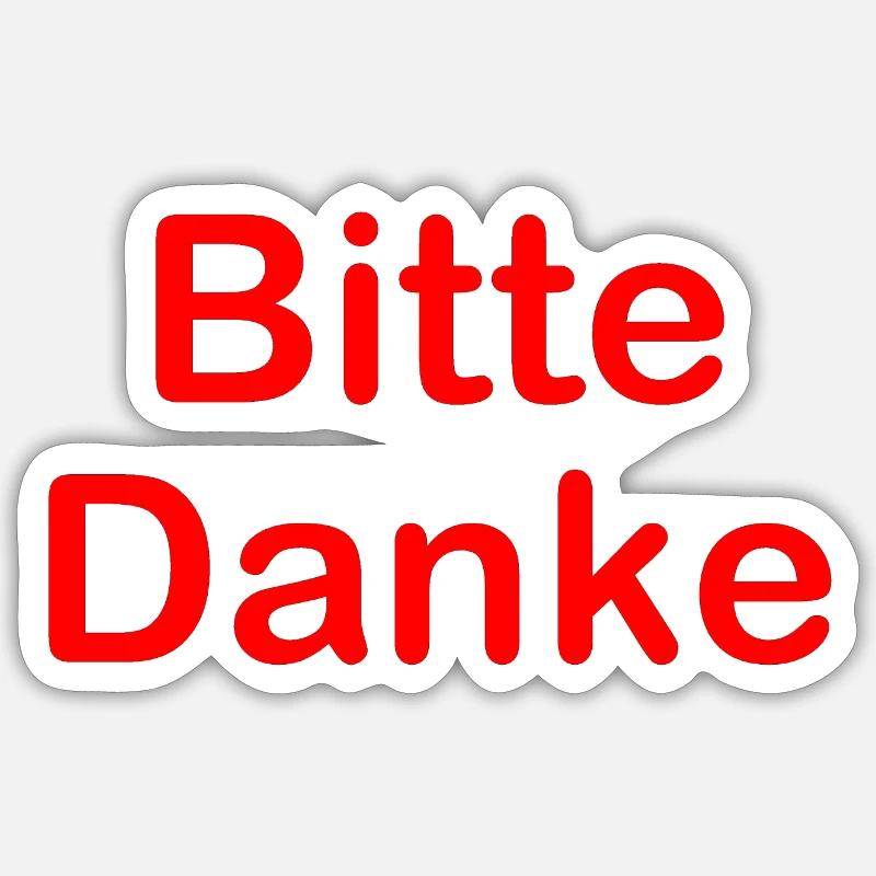 Spruch Bitte Danke Rot - Sticker Größe S (10 x 10 cm) - Mattweiß