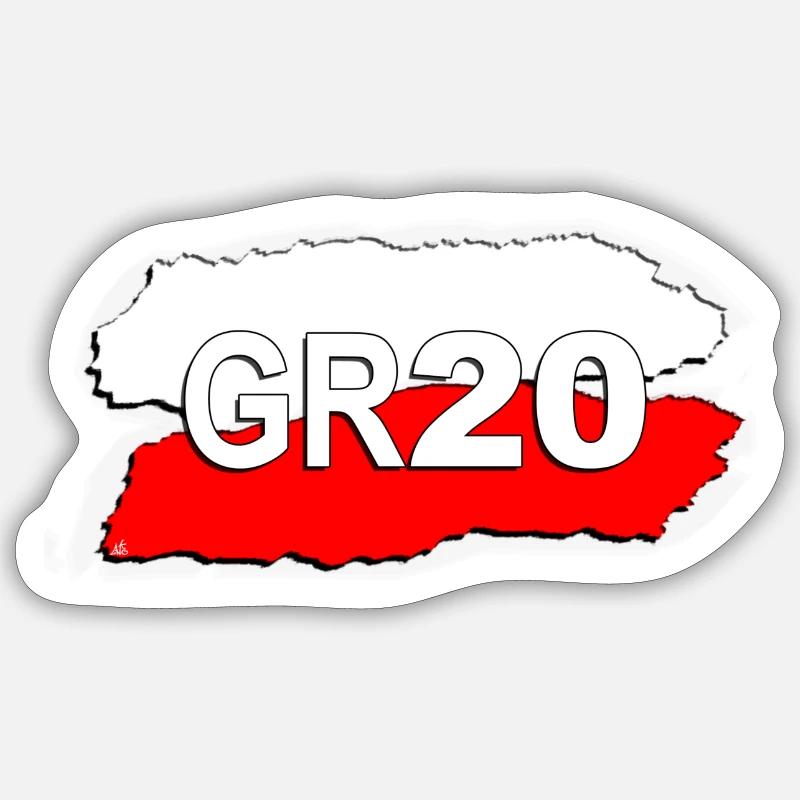 LOGO GR 20 - Sticker taille S (10 x 10 cm) - blanc mat