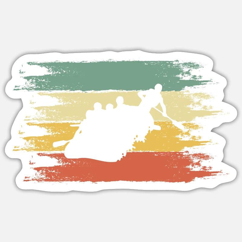 Rafting - Sticker taille S (10 x 10 cm) - blanc mat