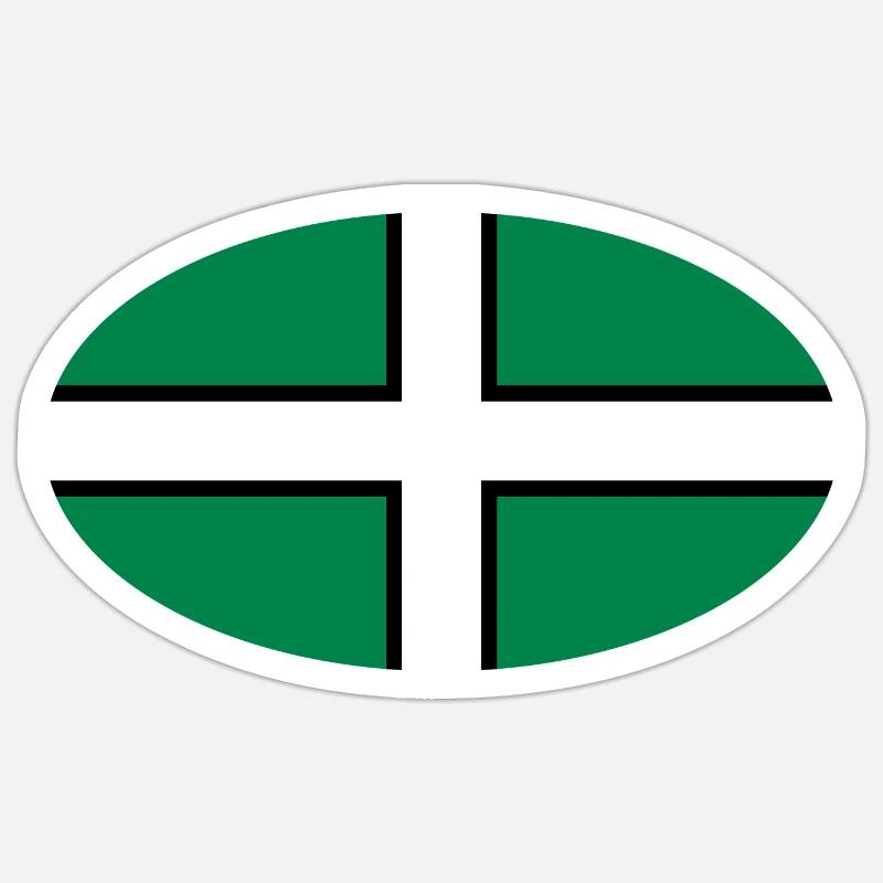 Devon Flagge Sticker Größe S (10 x 10 cm)