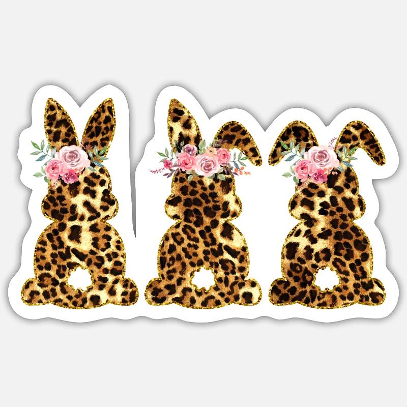 Lapins de Pâques léopard Lapins de Pâques léopard Sticker taille S (10 x 10 cm)