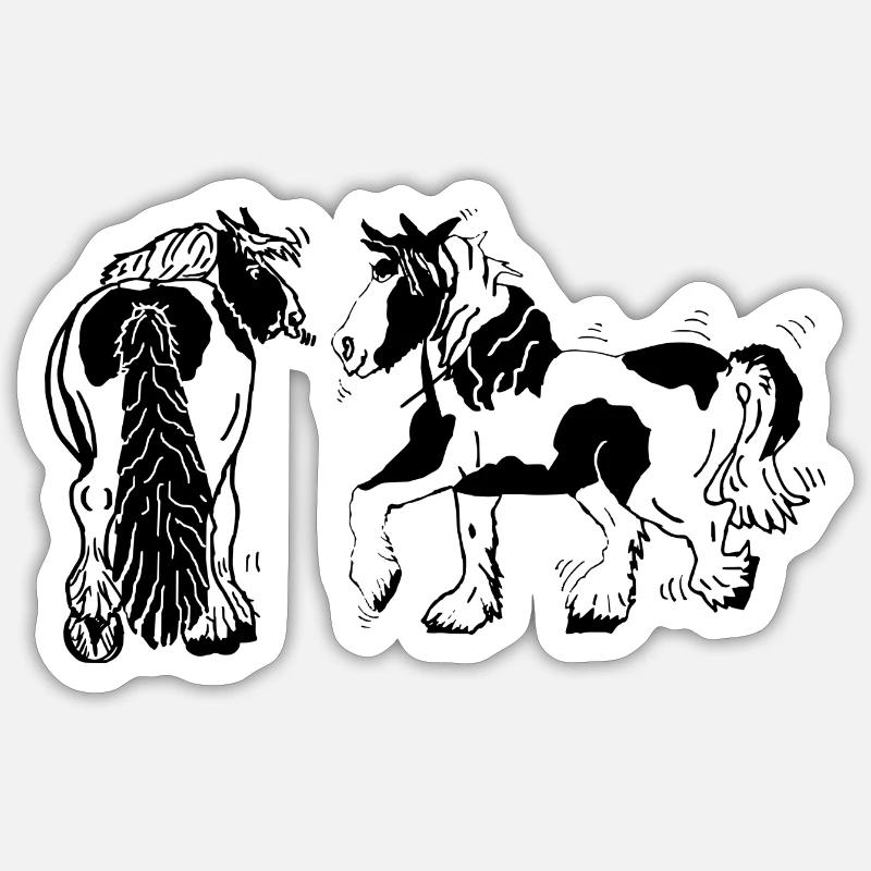Cute Tinker Horses Equestrian - Sticker size S (10 x 10 cm) - white matte