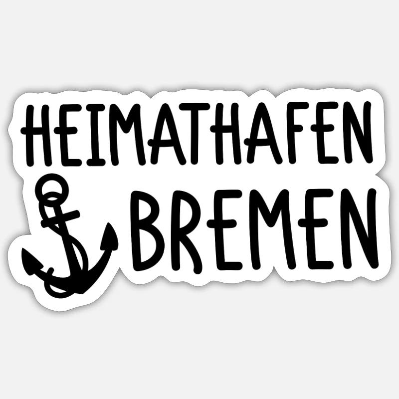 Heimathafen Bremen - Sticker Größe S (10 x 10 cm) - Mattweiß