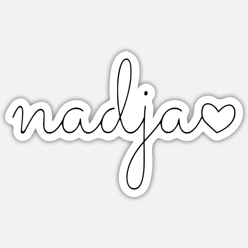 Nadja surname first name - Sticker size S (10 x 10 cm) - white matte