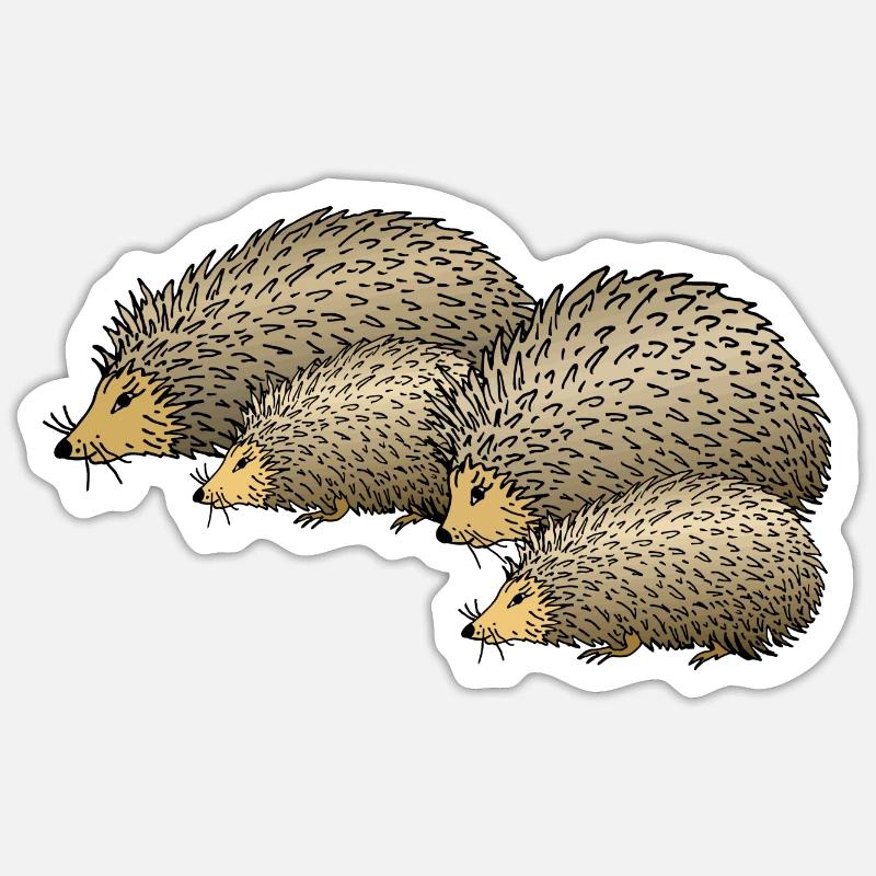 Igel - Sticker Größe S (10 x 10 cm) - Mattweiß