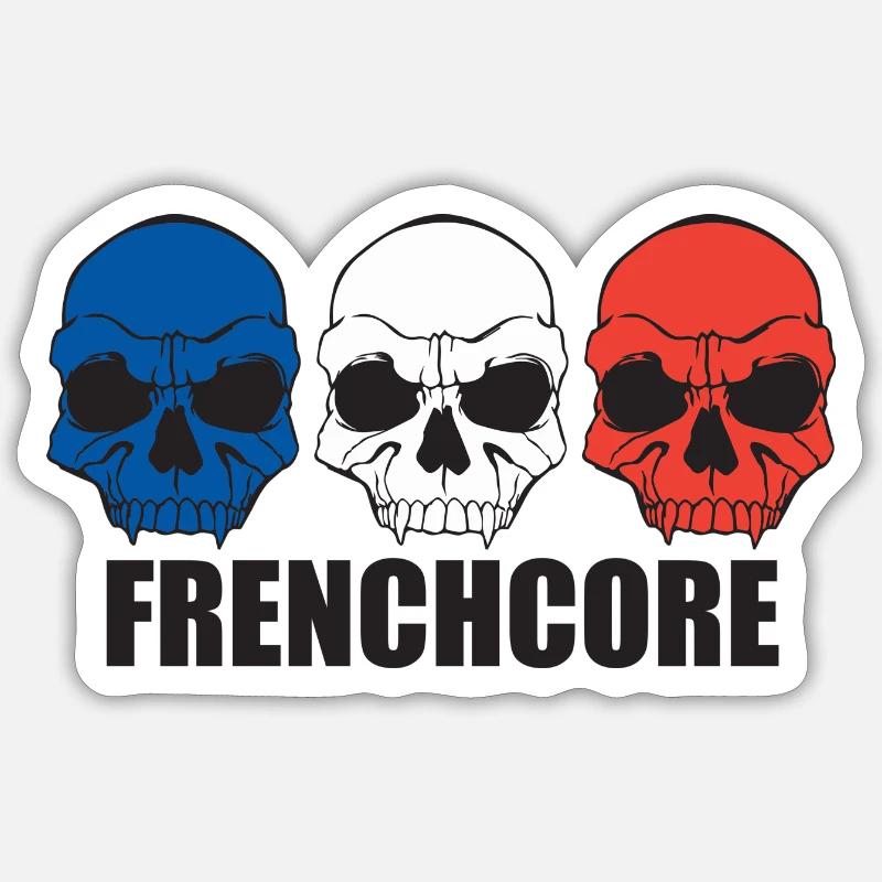 Frenchcore - Sticker Größe S (10 x 10 cm) - Mattweiß