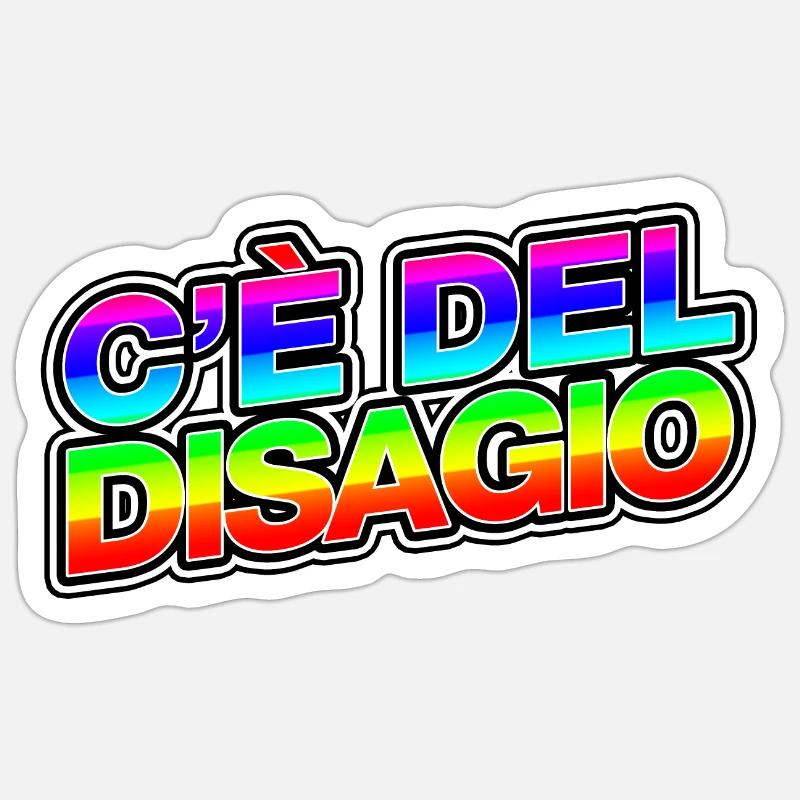 C'è del disagio - Sticker formato S (10 x 10 cm) - bianco opaco