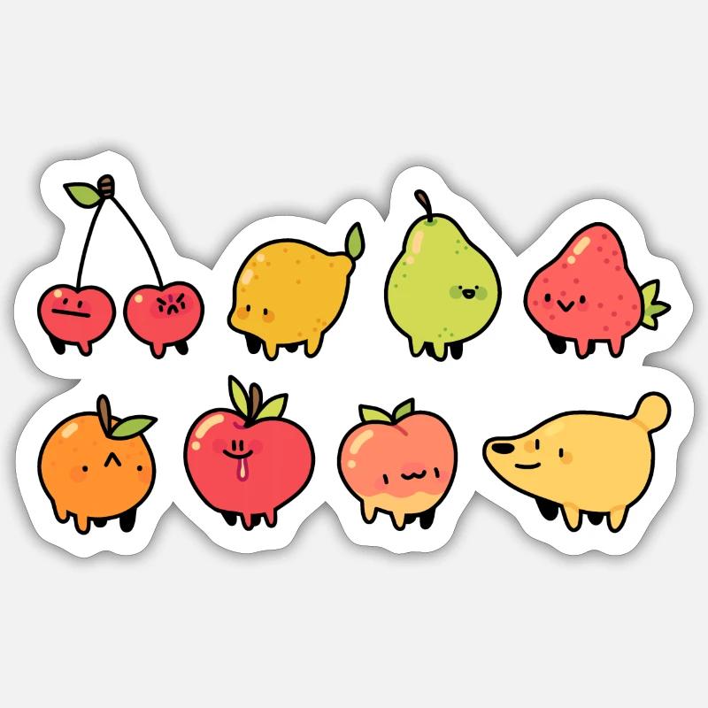Fruchttierchen Sticker Größe S (10 x 10 cm)