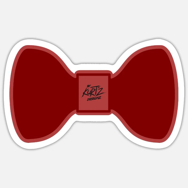 Bow tie - red - Sticker size S (10 x 10 cm) - white matte