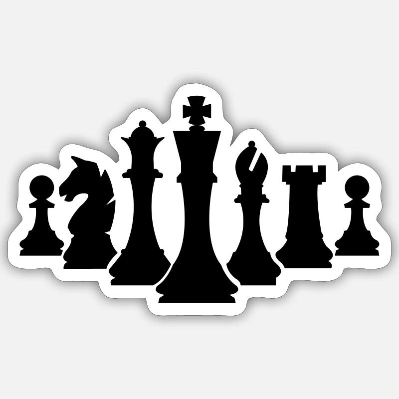 schachfiguren - Sticker Größe S (10 x 10 cm) - Mattweiß