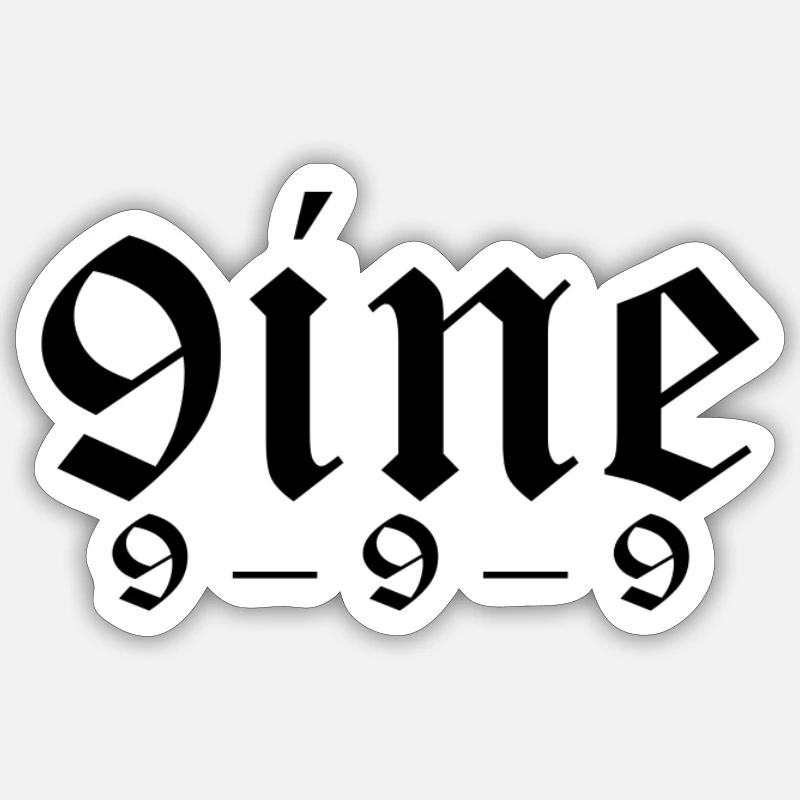 9INE - Sticker size S (10 x 10 cm) - white matte