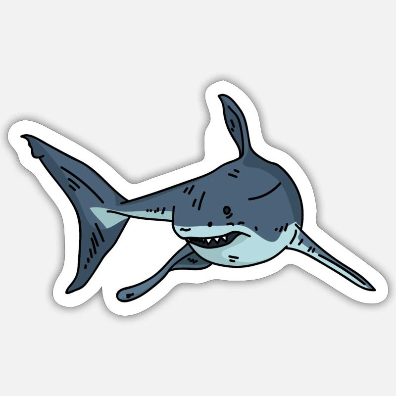Requin Requin Requin - Sticker taille S (10 x 10 cm) - blanc mat
