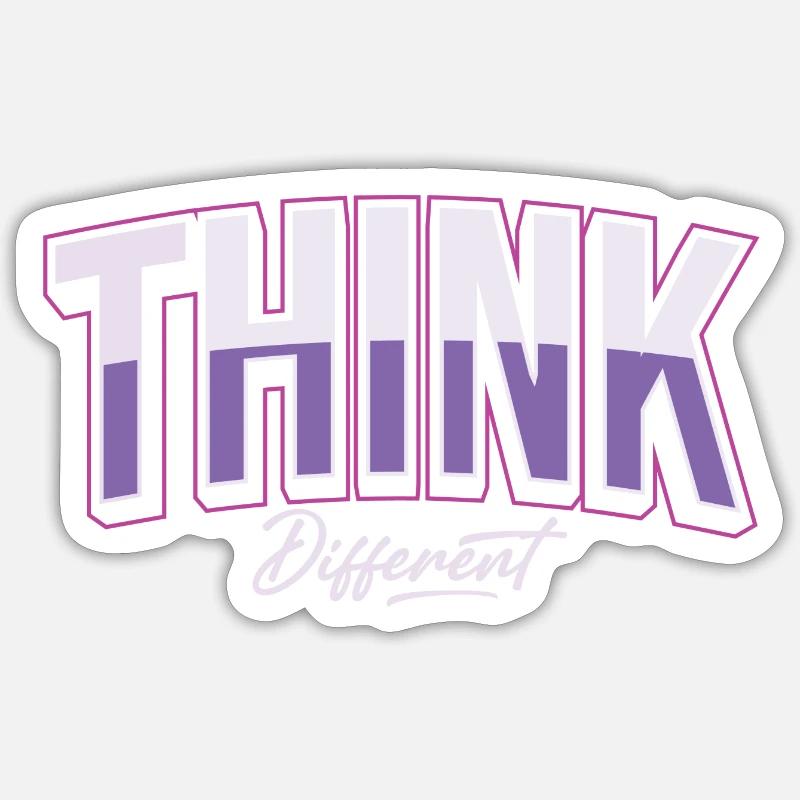 Penser différemment - Sticker taille S (10 x 10 cm) - blanc mat