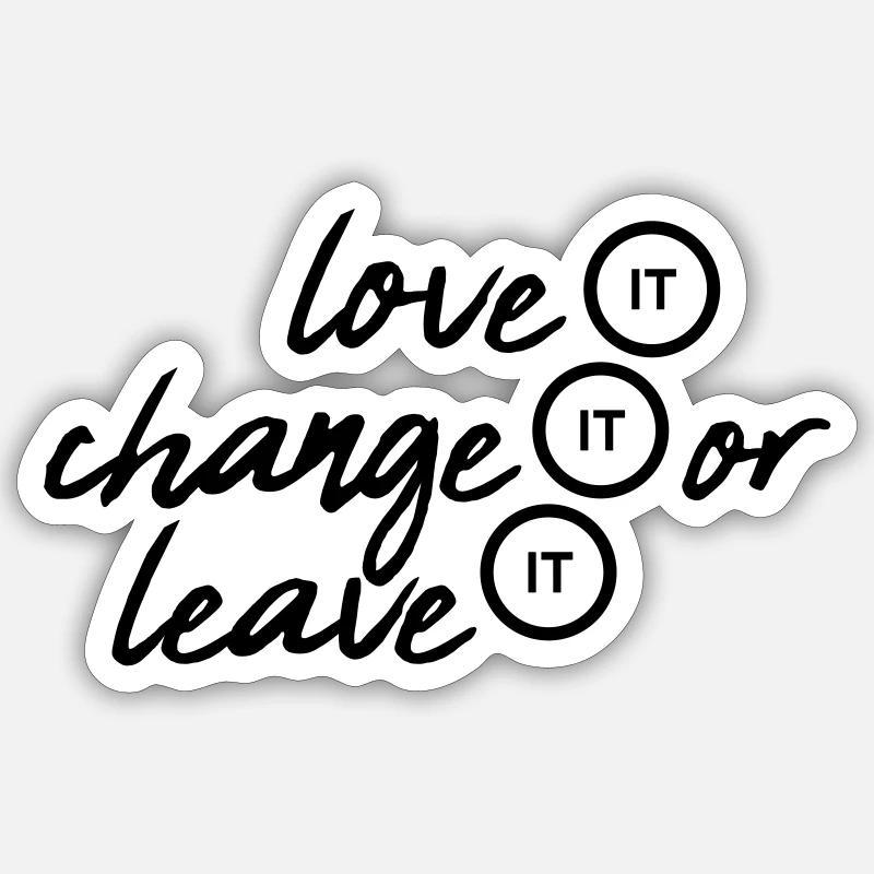 J'adore le changement - Sticker taille S (10 x 10 cm) - blanc mat