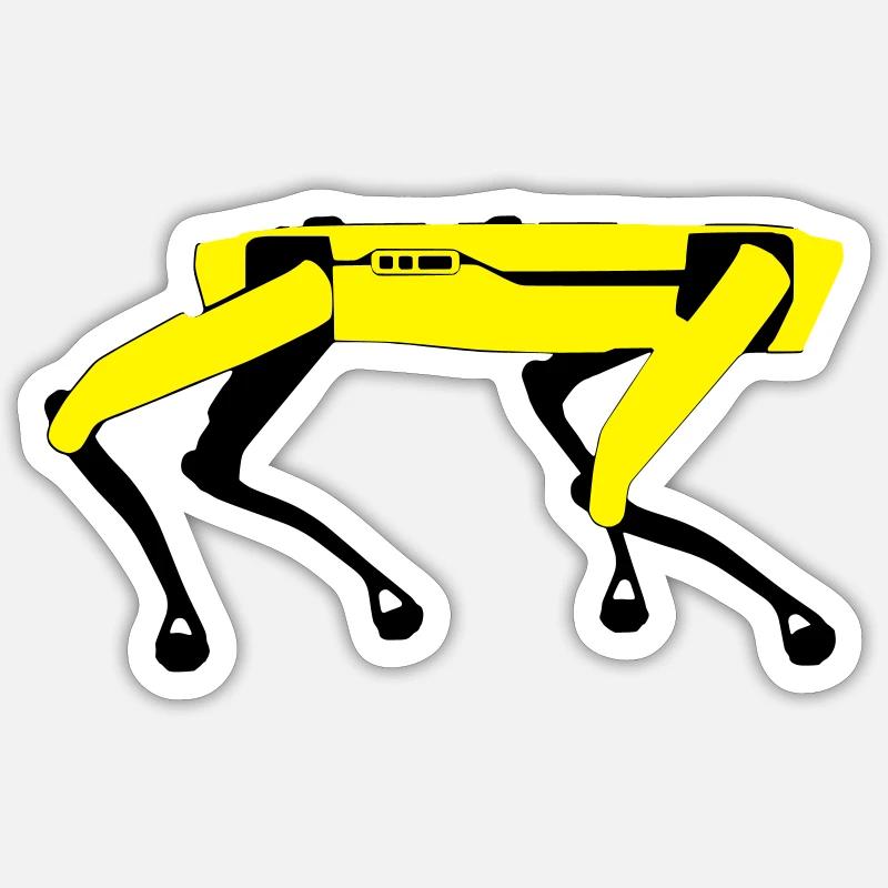 Robot Spot Boston Dynamics Black Mirror Chien Chien - Sticker taille S (10 x 10 cm) - blanc mat