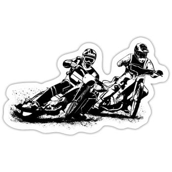 Speedway - Motorcycle Speedway - Sticker Größe S (10 x 10 cm) - Mattweiß - Vorne
