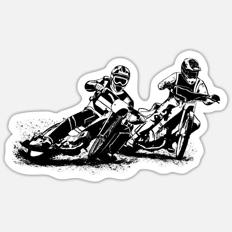 Speedway - Motorcycle Speedway - Sticker size S (10 x 10 cm) - white matte