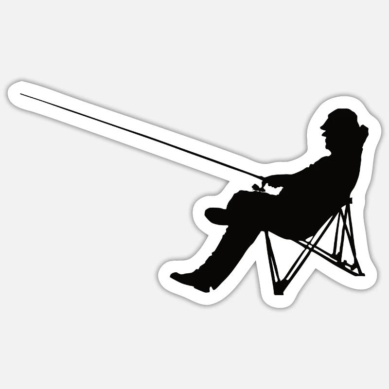 Pêche pêche - Sticker taille S (10 x 10 cm) - blanc mat