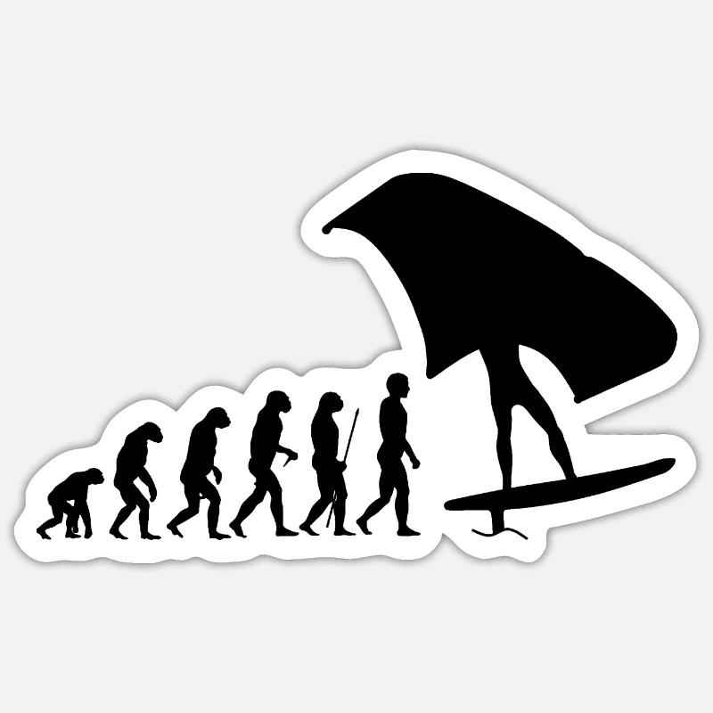 Wingfoil Evolution Wingsurfer - Sticker taille S (10 x 10 cm) - blanc mat