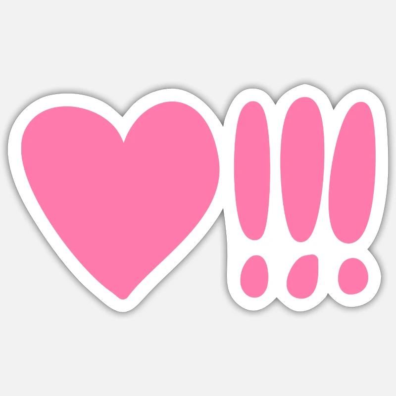 Coeur avec point d’exclamation Pink - Sticker taille S (10 x 10 cm) - blanc mat