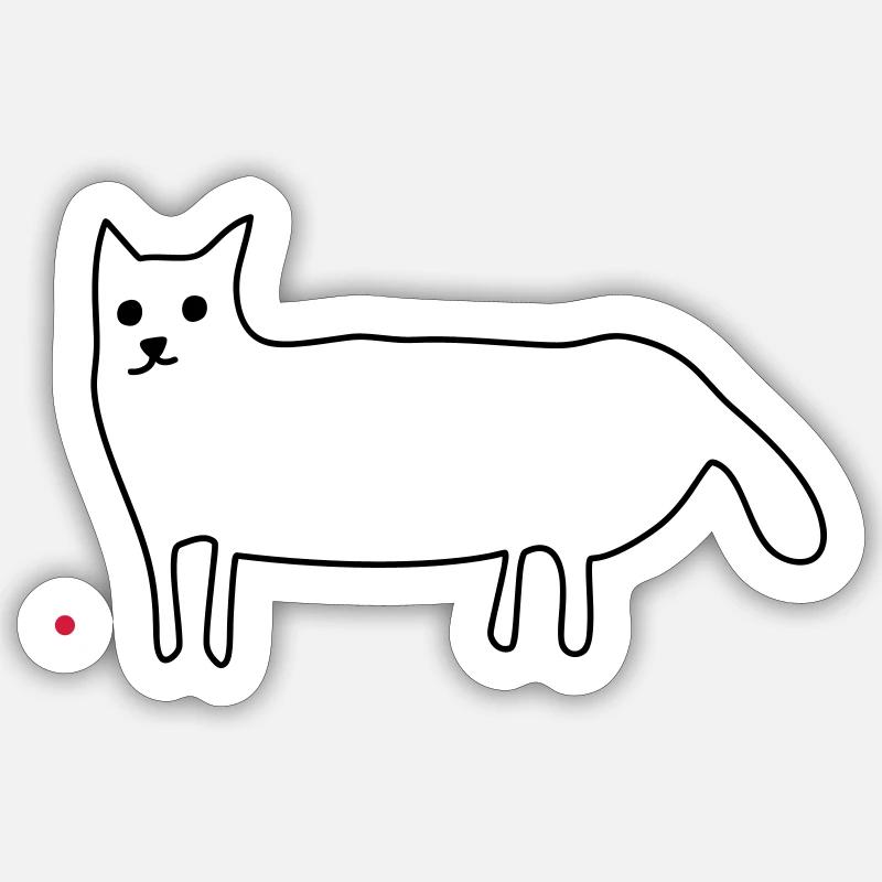Cat with laser pointer - Sticker size S (10 x 10 cm) - white matte