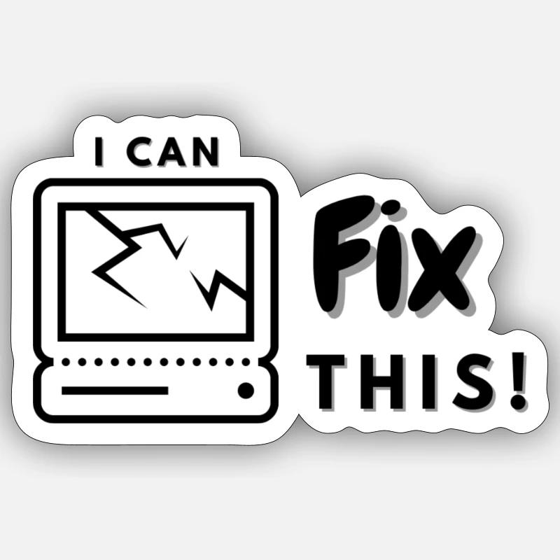 IT Laptop Experte Computer Informatik Sticker Größe S (10 x 10 cm)