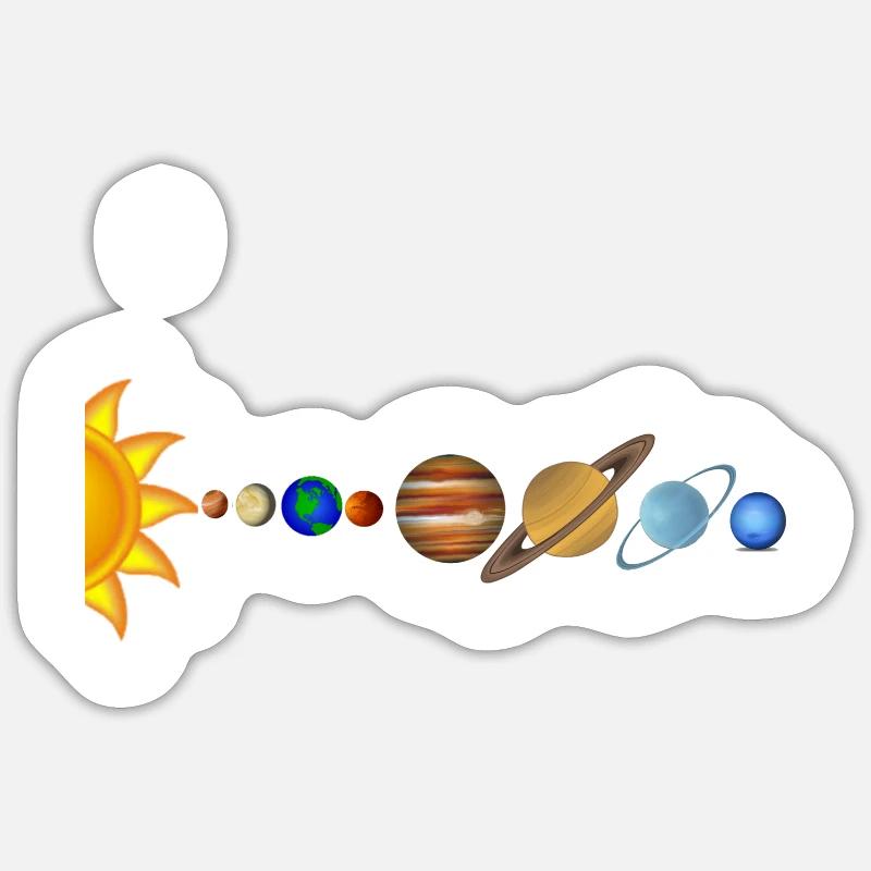 Sonnensystem - Sticker Größe S (10 x 10 cm) - Mattweiß