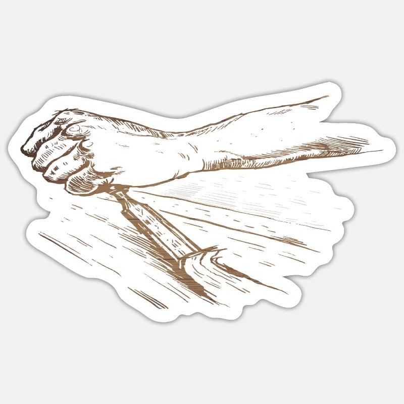 Wooden carpenter carpenter chisel planing gift Sticker size S (10 x 10 cm)