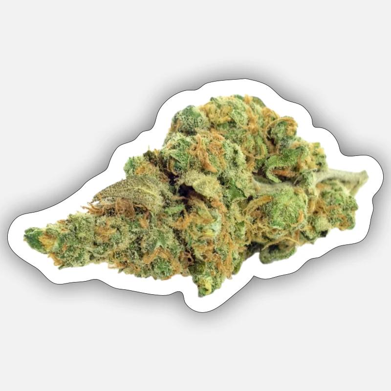 Single Cannabis / Weed Bud / Blüte - Sticker Größe S (10 x 10 cm) - Mattweiß