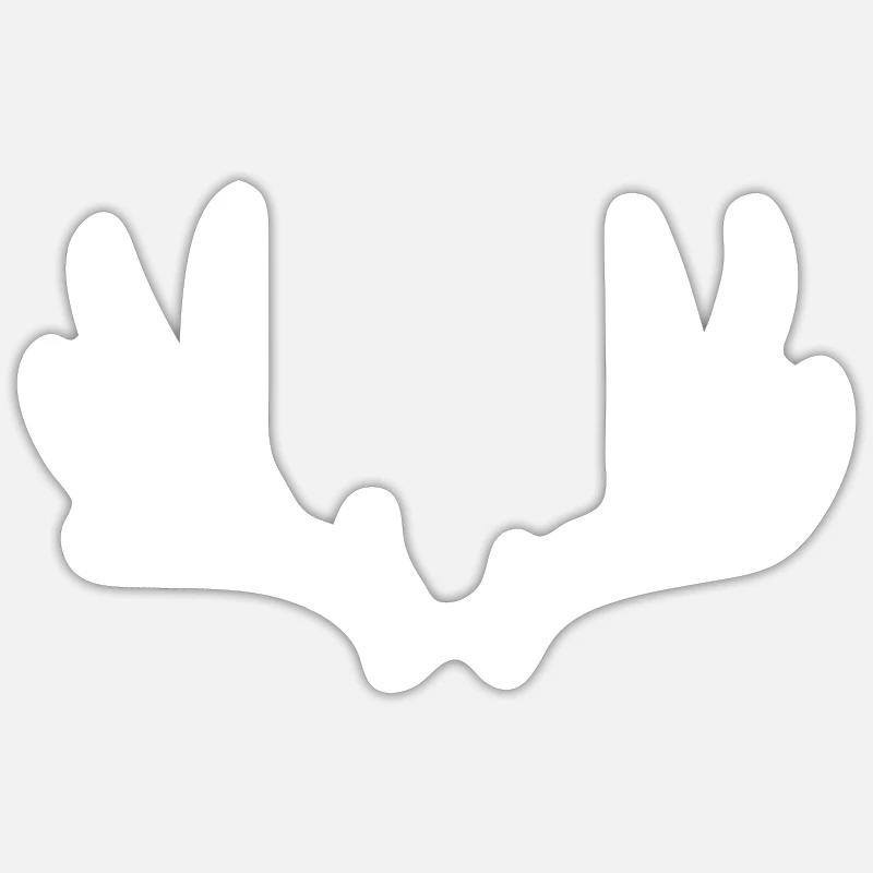 Jagd und Geweih - Sticker Größe S (10 x 10 cm) - Mattweiß