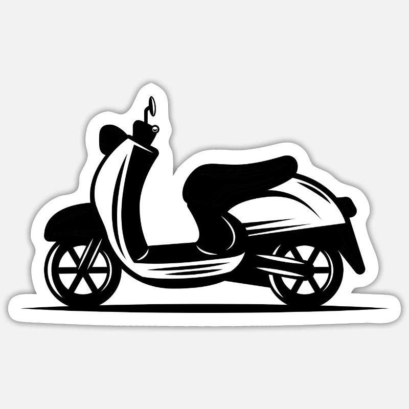 Mobylette - Scooter - Sticker taille S (10 x 10 cm) - blanc mat