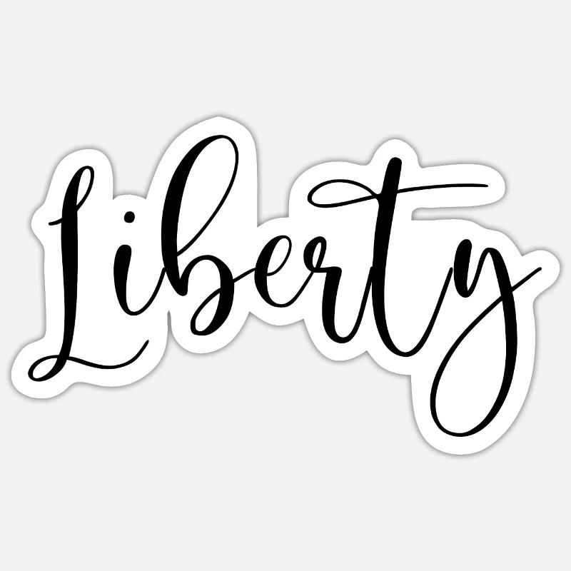 liberté - Sticker taille S (10 x 10 cm) - blanc mat