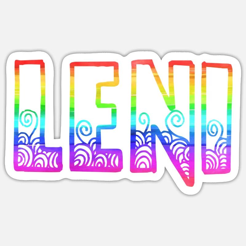 leni rs regenbogen - Sticker Größe S (10 x 10 cm) - Mattweiß