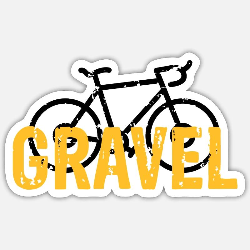 Vélo de gravier - Sticker taille S (10 x 10 cm) - blanc mat