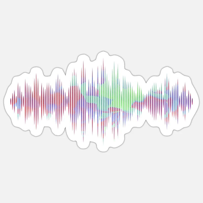 Sound Waves - Sticker size S (10 x 10 cm) - white matte