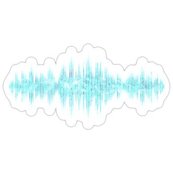 Ondes sonores - Sticker taille S (10 x 10 cm) - blanc mat - Devant