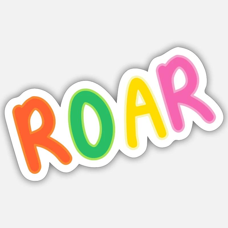 Roar Text - Sticker Größe S (10 x 10 cm) - Mattweiß