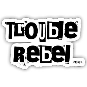 Trouble-Rebellen-Logo - Sticker Größe S (10 x 10 cm) - Mattweiß - Vorne