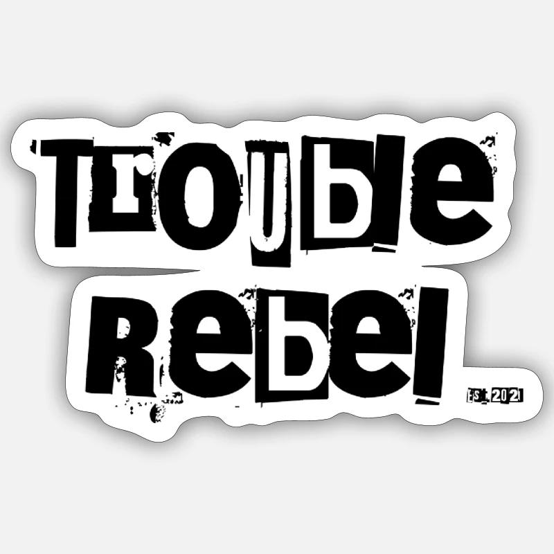 Trouble rebel logo - Sticker size S (10 x 10 cm) - white matte