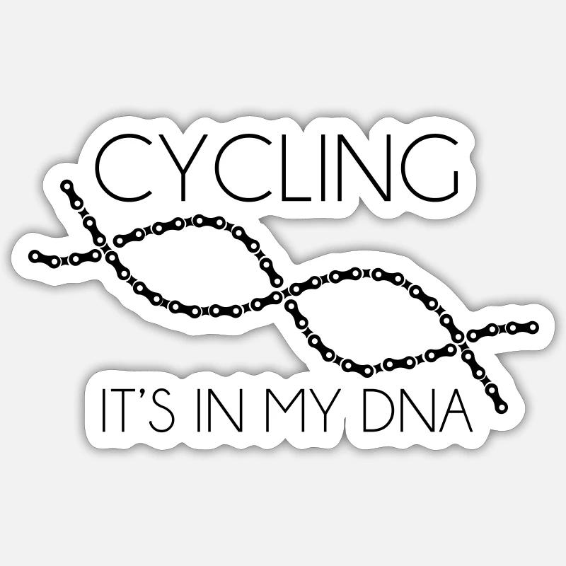 ADN de cyclisme - Sticker taille S (10 x 10 cm) - blanc mat