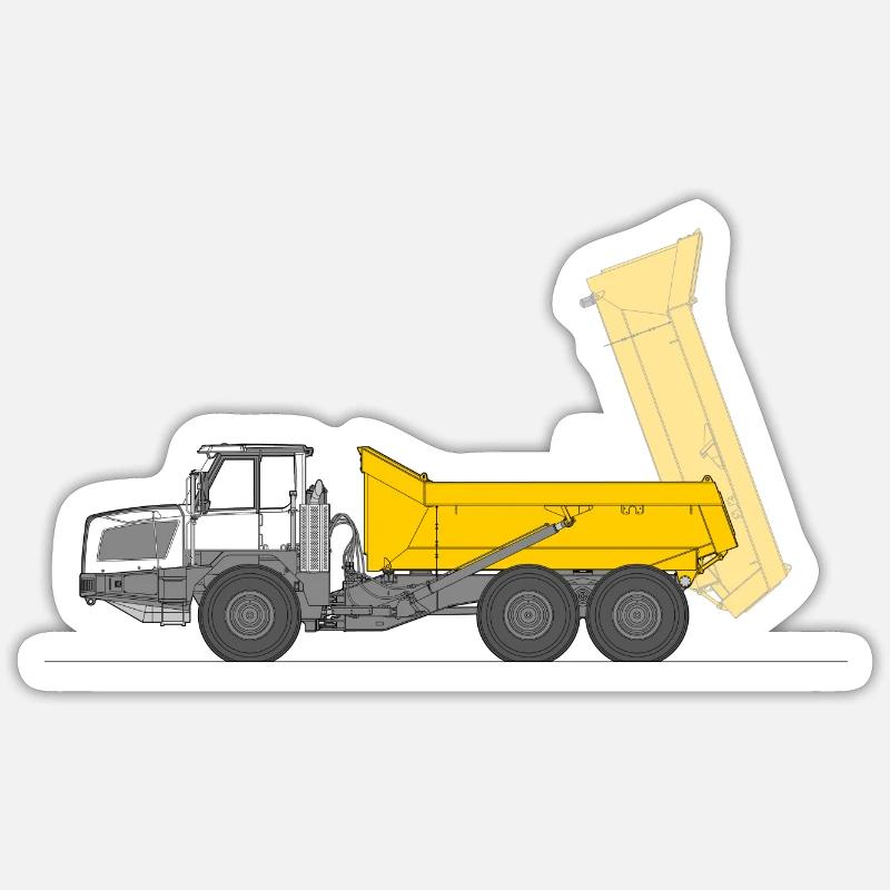 Benne à mâchoires pliée - Sticker taille S (10 x 10 cm) - blanc mat