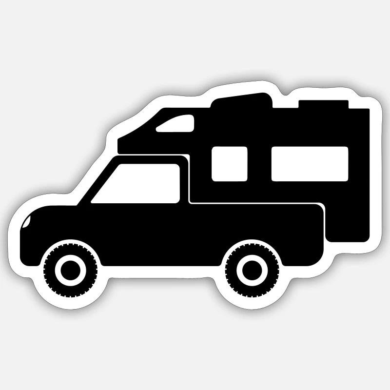 Pickup cabine de dévertichage Camper Sticker taille S (10 x 10 cm)