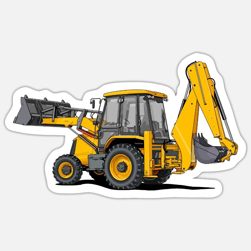 Traktor Lader - Sticker Größe S (10 x 10 cm) - Mattweiß