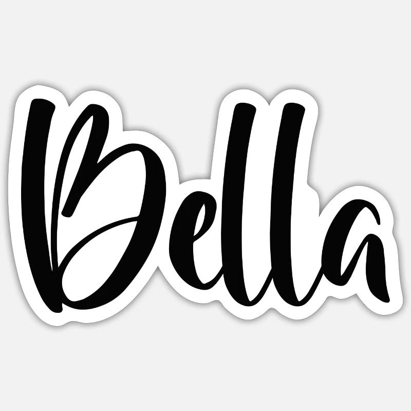 Nom - Bella - Sticker taille S (10 x 10 cm) - blanc mat