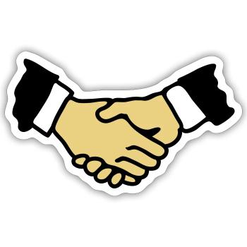 Shaking hands 3 - Sticker size S (10 x 10 cm) - white matte - Front