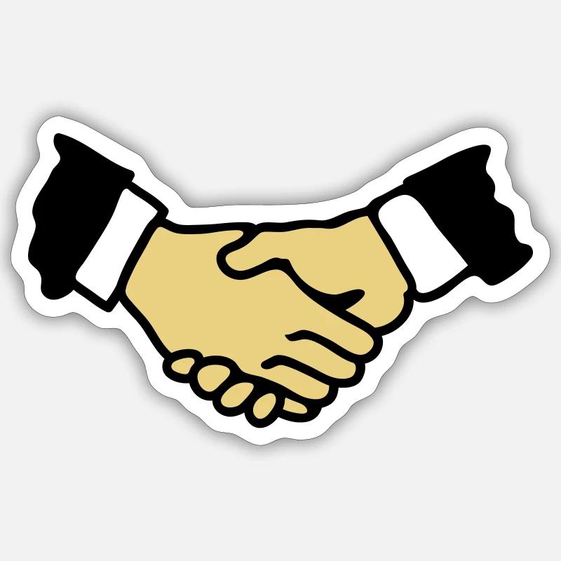 Serrer les mains 3 - Sticker taille S (10 x 10 cm) - blanc mat