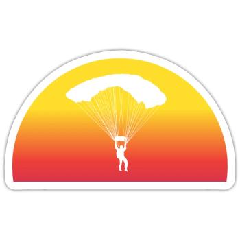 Abenteuerlicher Fallschirmsprung Sunset - Sticker Größe S (10 x 10 cm) - Mattweiß - Vorne